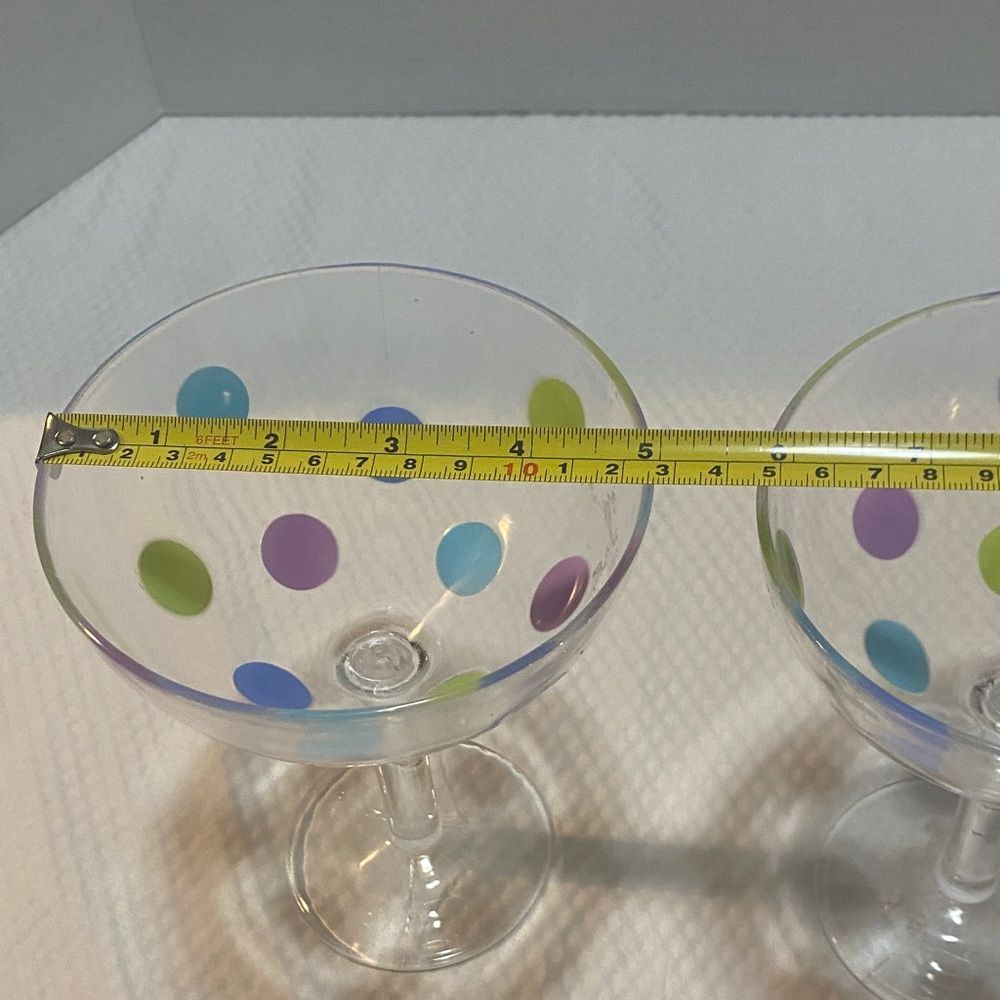 Colorful Polka Dot Margarita Glasses set of 2 - Picture 8 of 8